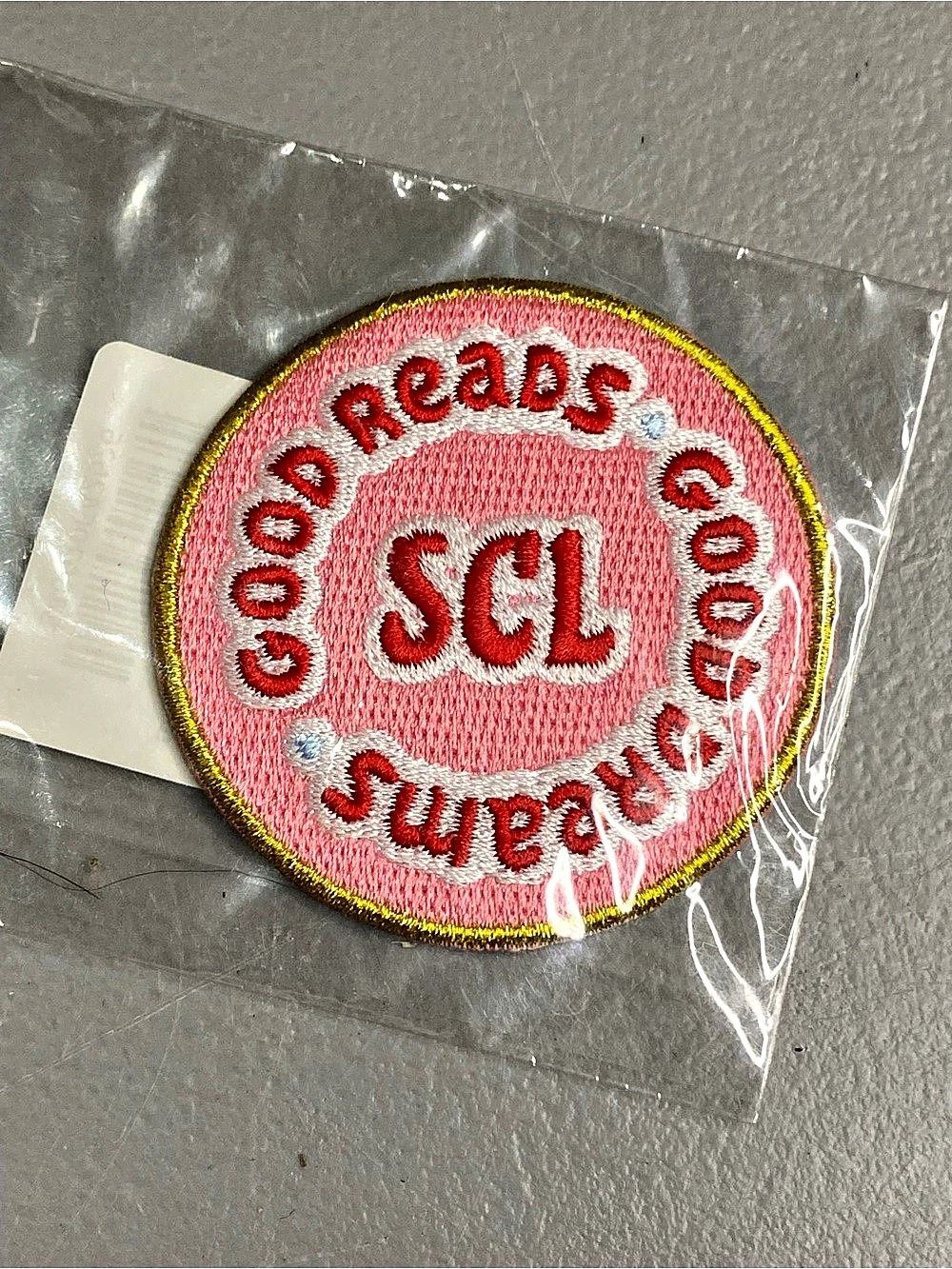 Stoney Clover Lane Goodreads SCL patch Embroidered Pink & Red